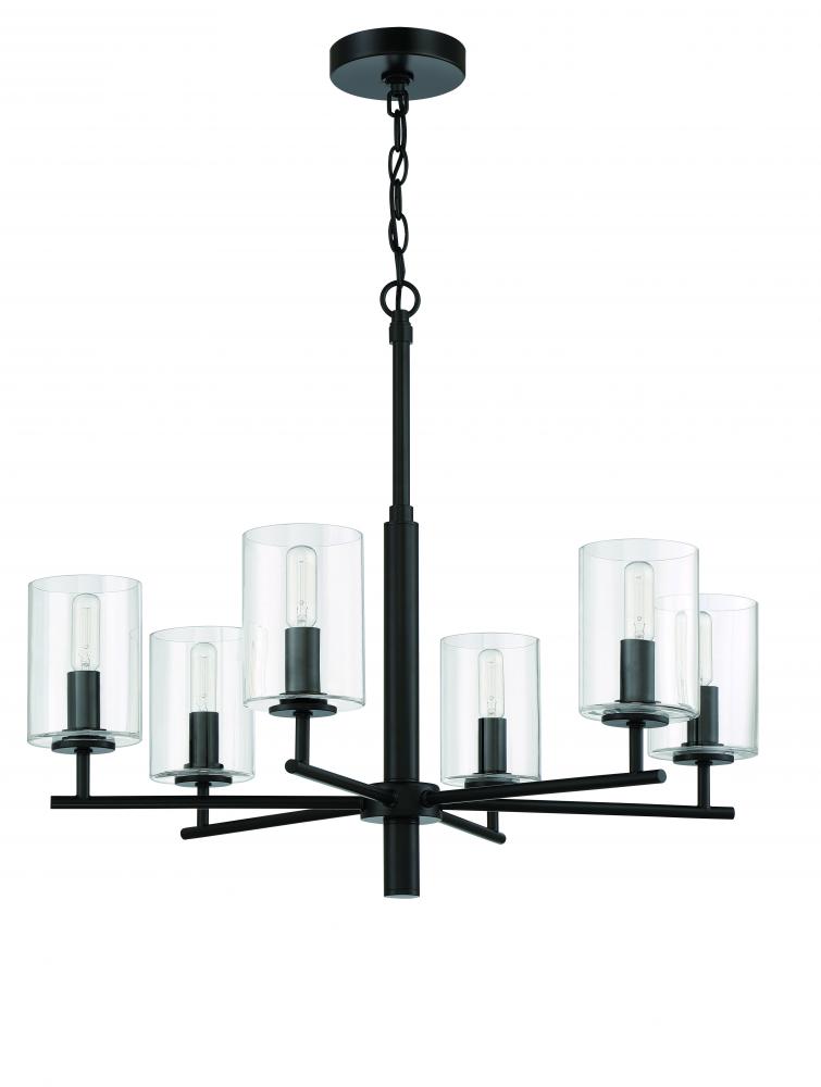 Hailie 6 Light Chandelier in Flat Black