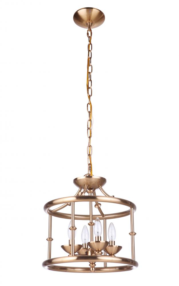 Marlowe 4 Light Convertible Semi Flush in Satin Brass