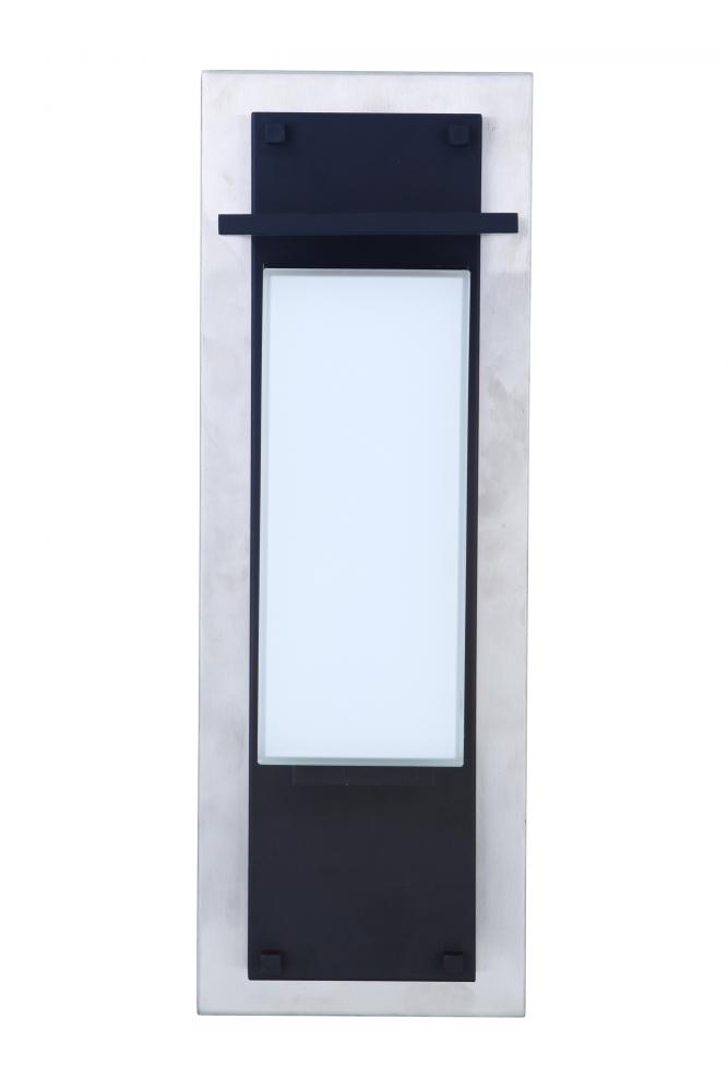 Heights 1 Light Large Outdoor LED Wall Lantern in Stainless Steel/Midnight