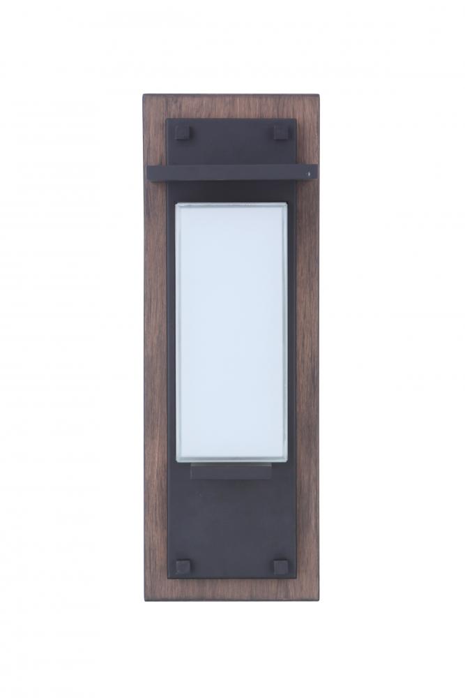Heights 1 Light Small Outdoor LED Wall Lantern in Whiskey Barrel/Midnight