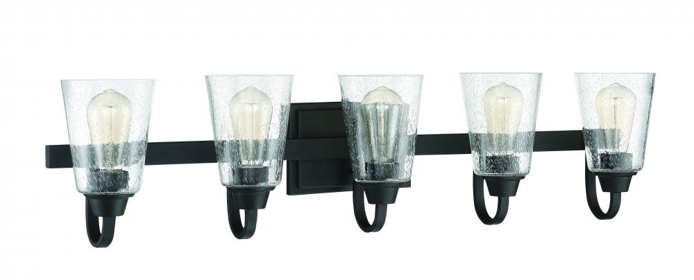 Grace 5 Light Vanity in Espresso (Clear Seeded Glass)