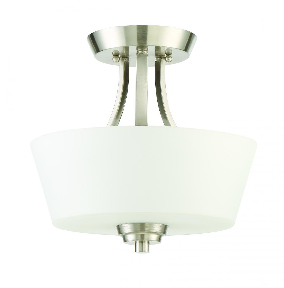 Grace 2 Light Convertible Semi Flush in Brushed Polished Nickel