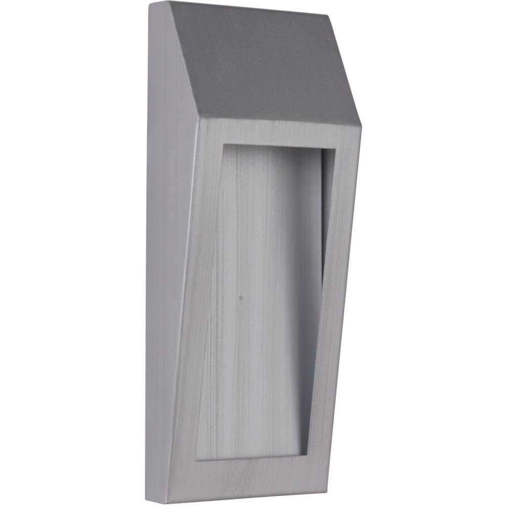 Wedge 1 Light Small LED Outdoor Pocket Sconce in Brushed Aluminum