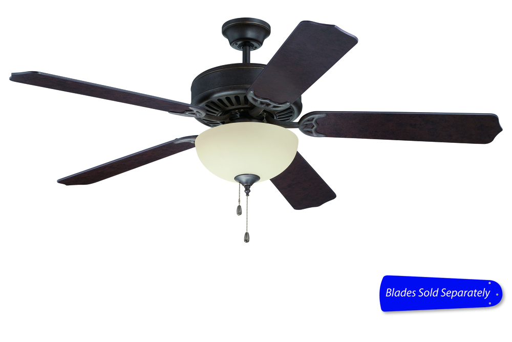 Pro Builder 208 52" Ceiling Fan with Light in Aged Bronze Textured (Blades Sold Separately)