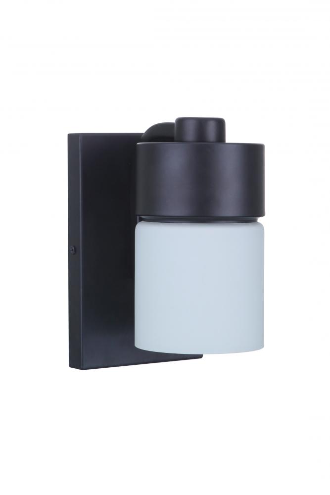 District 1 Light Wall Sconce in Flat Black