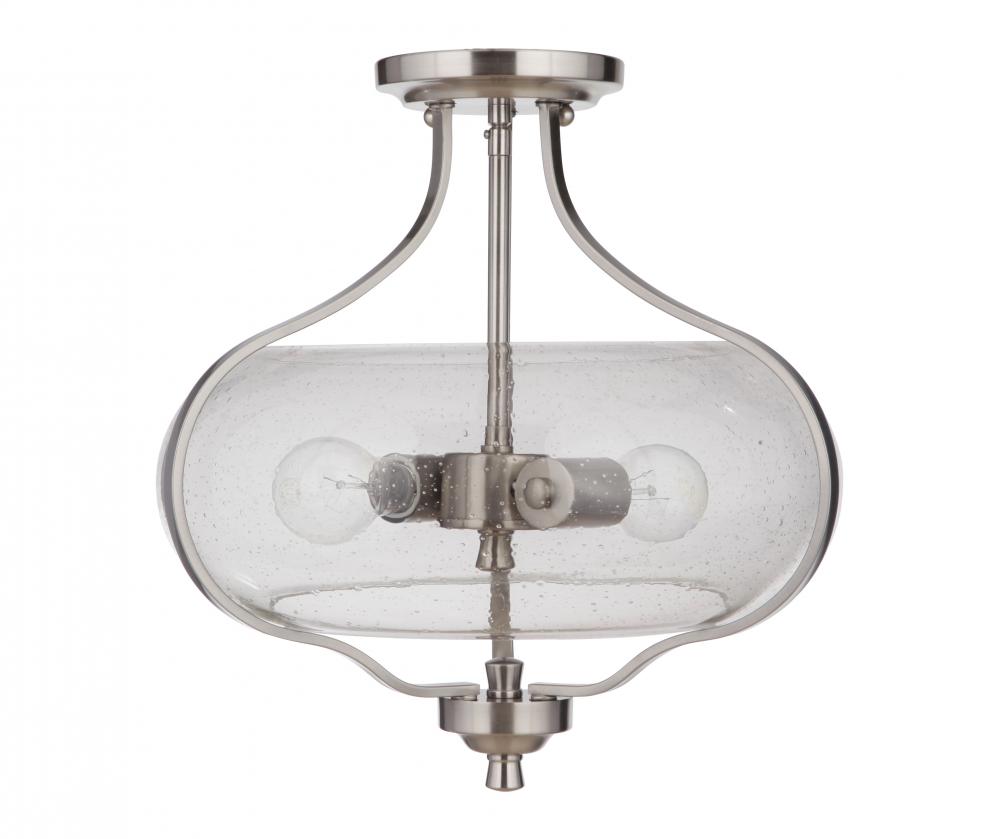 Serene 2 Light Semi Flush in Brushed Polished Nickel