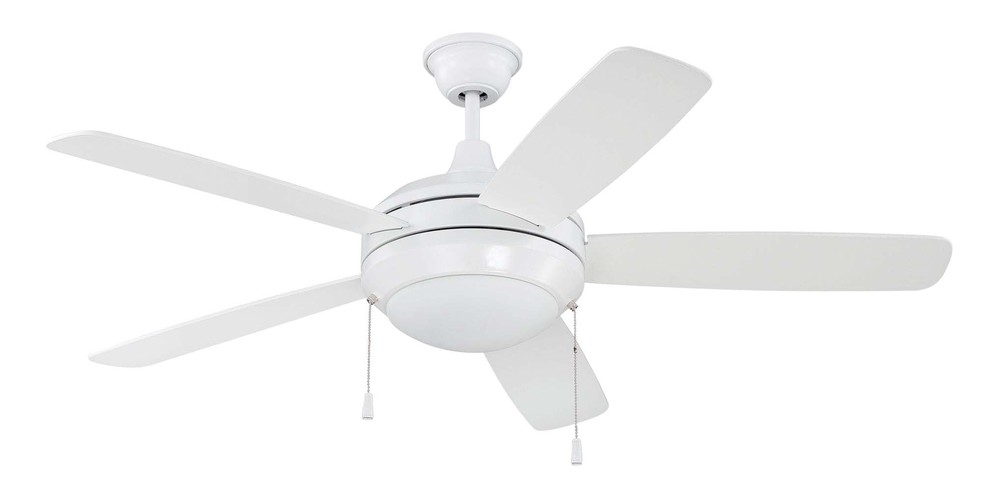 Helios CFL 52" Ceiling Fan with Blades and Light in White