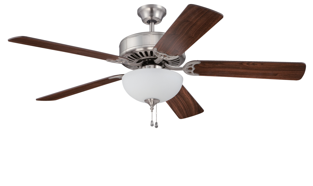 Pro Builder 207 52" Ceiling Fan Kit with Light Kit in Brushed Polished Nickel