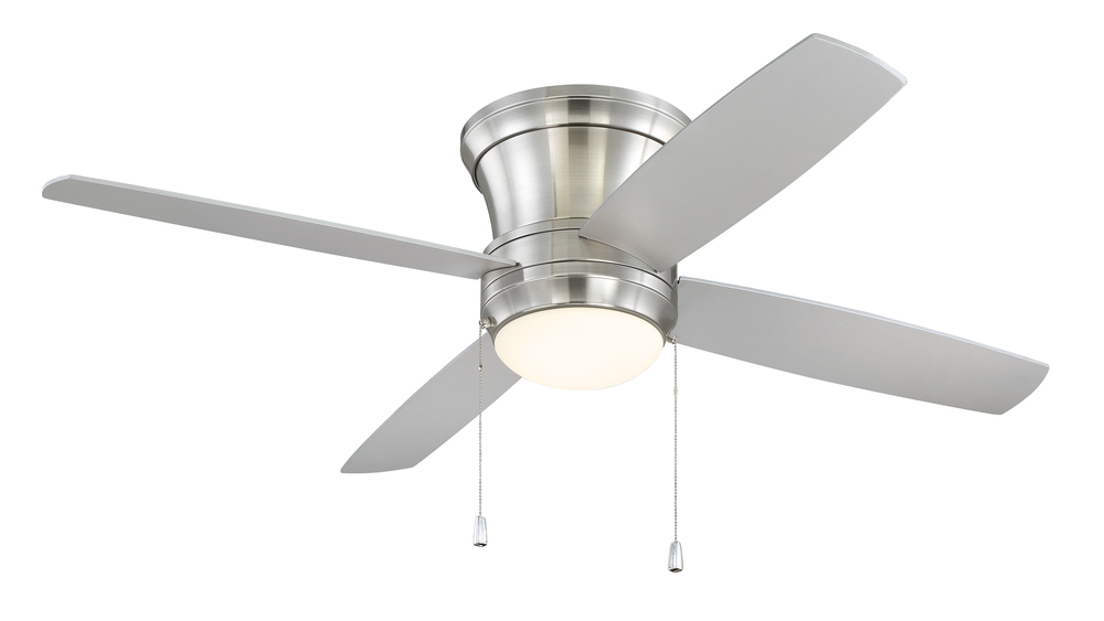 Laval 52" Hugger Ceiling Fan with Blades and Light in Brushed Polished Nickel