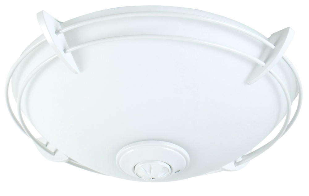 2 Light Bowl Fan Light Kit in White with Opal Frost Glass