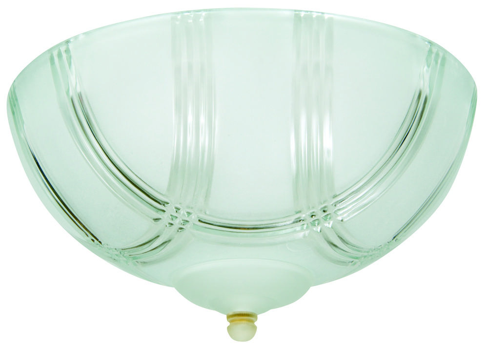 2 Light Elegance Bowl Fan Light Kit with Clear Arch Frost Glass