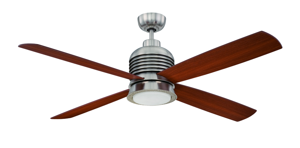 Metron 56" Ceiling Fan with Blades and LED Light Kit in Brushed Polished Nickel