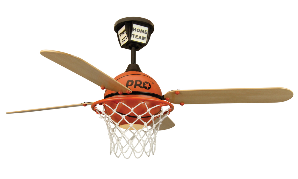 52" Basketball Ceiling Fan w/Blades & Light Kit