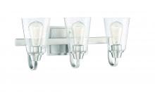 Craftmade 41903-BNK-CS - Grace 3 Light Vanity in Brushed Polished Nickel (Clear Seeded Glass)