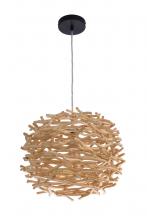 Craftmade P2001-NT - Natural Pendant 1 Light Pendant w/ Natural Wood Woven Orb