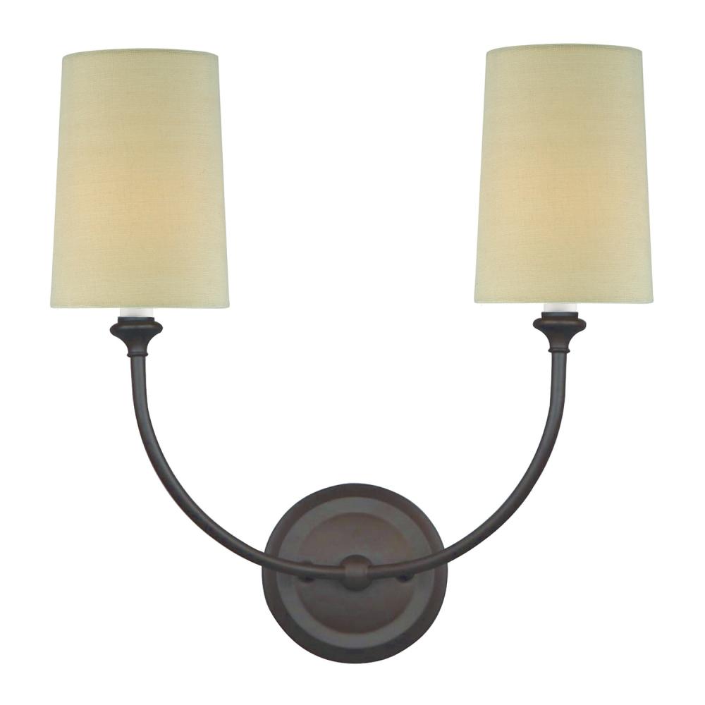 Libby Langdon for Crystorama Sylvan 2 Light Dark Bronze Sconce