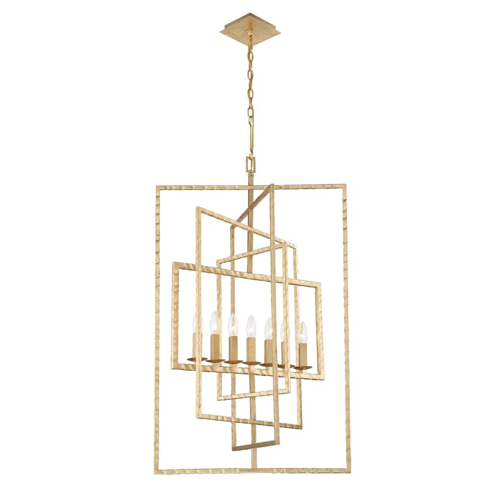 Capri 7 Light Antique Gold Chandelier