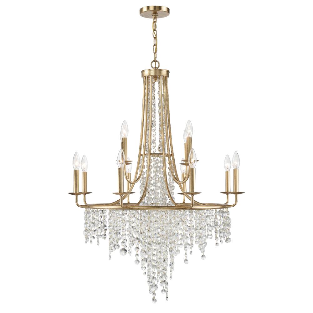 Gabrielle 12 Light Antique Gold Chandelier