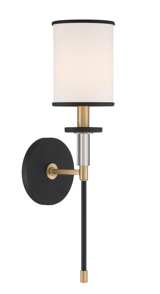 Hatfield 1 Light Black Forged + Vibrant Gold Sconce