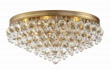 Crystorama 138-VG - Calypso 6 Light Crystal Teardrop Vibrant Gold Flush Mount