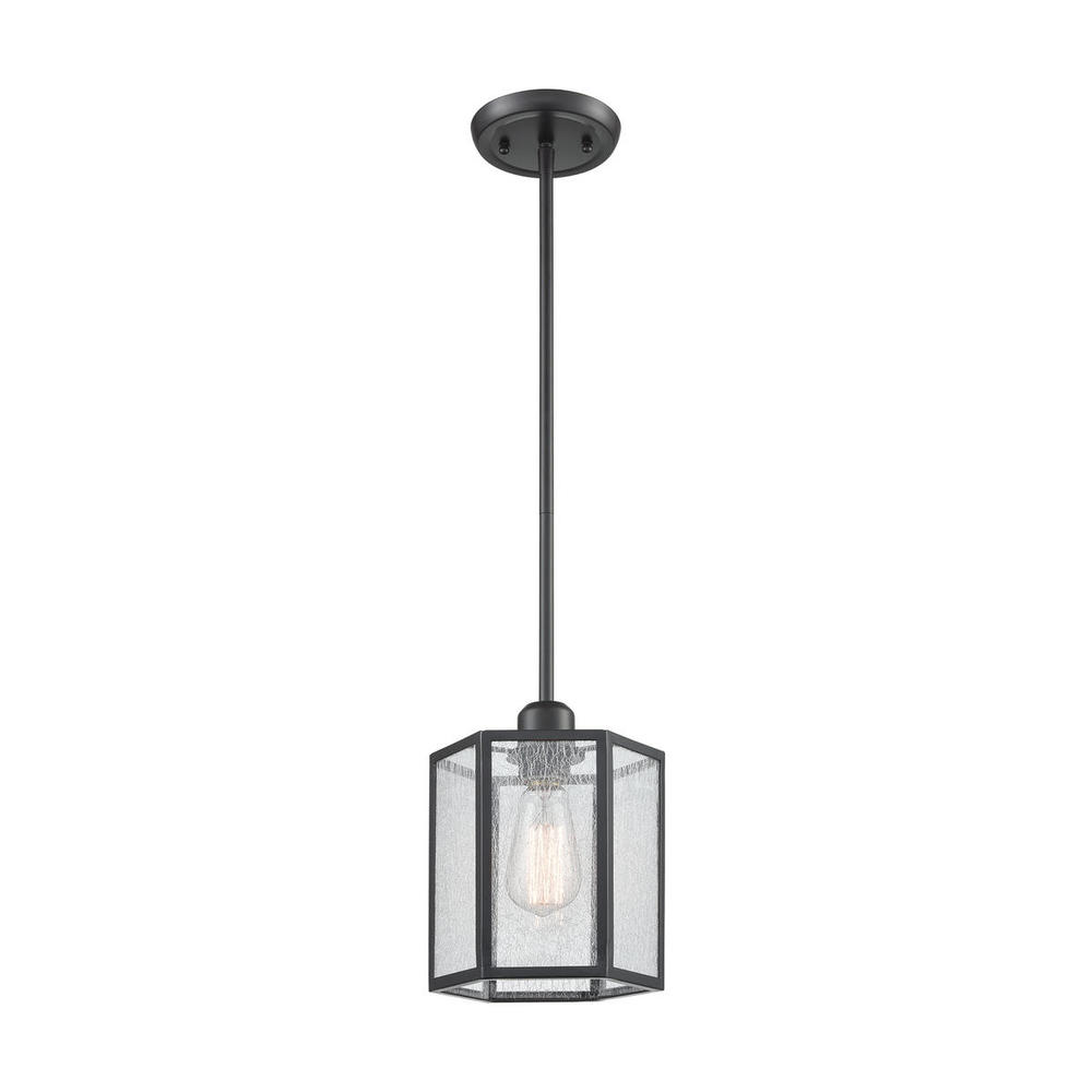 Spencer 1-Light Mini Pendant in Oil Rubbed Bronze with Translucent Organza PVC Shade