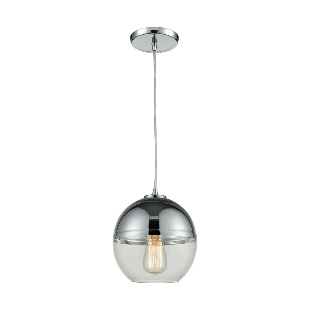 Revelo 1-Light Mini Pendant in Polished Chrome with Clear and Chrome-plated Glass