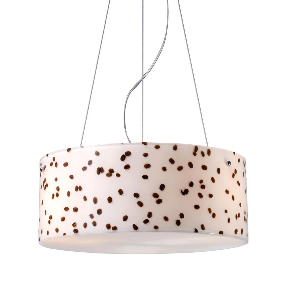 Modern Organics 3-Light Chandelier in Polished Chrome with Coffee Bean Shade