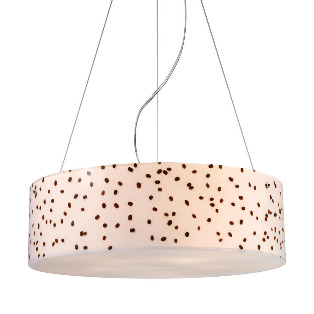 Modern Organics 5-Light Chandelier in Polished Chrome with Coffee Bean Shade