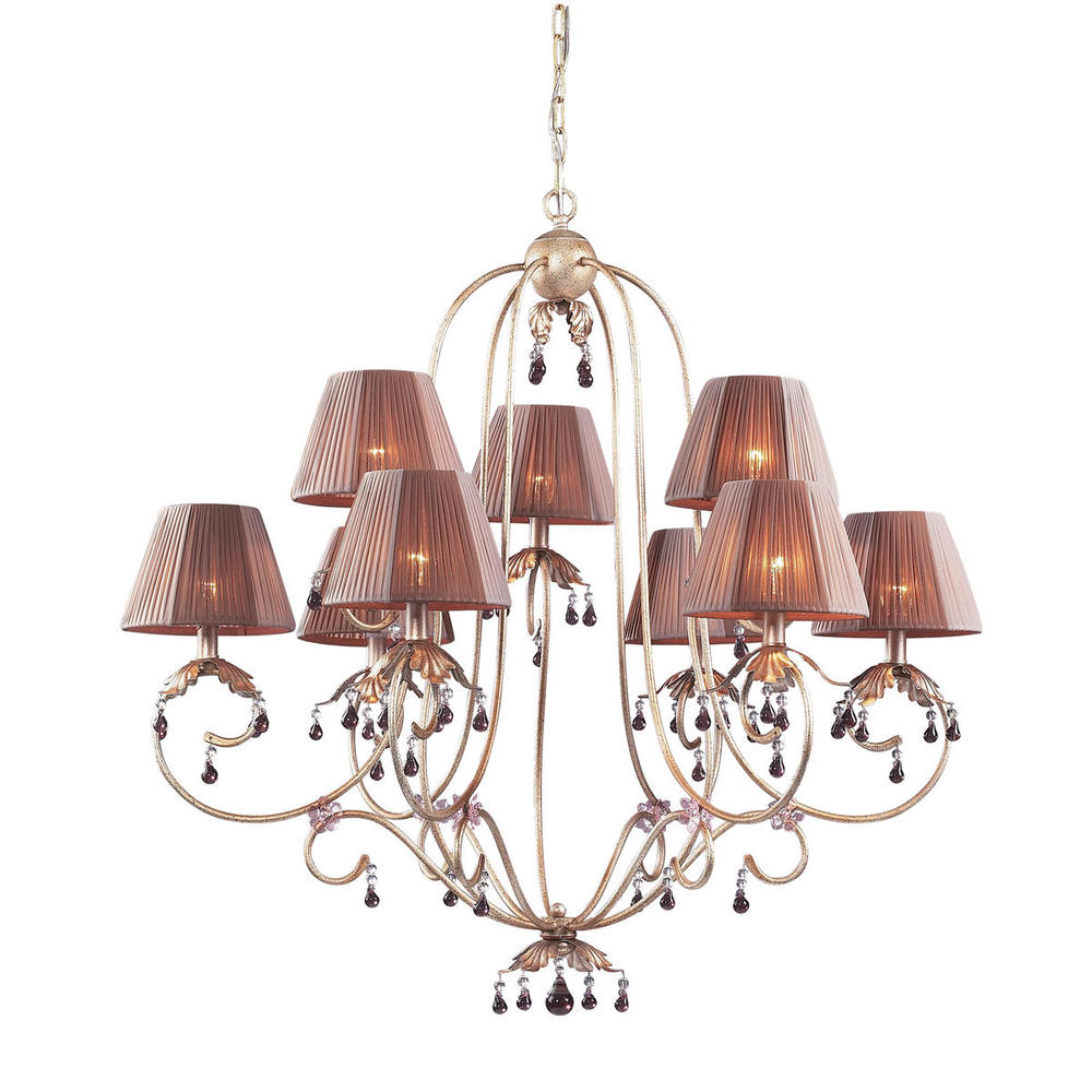 OLIVISSA COLLECTION 9-LIGHT CHANDELIER in A BRONZED SILVER FINISH