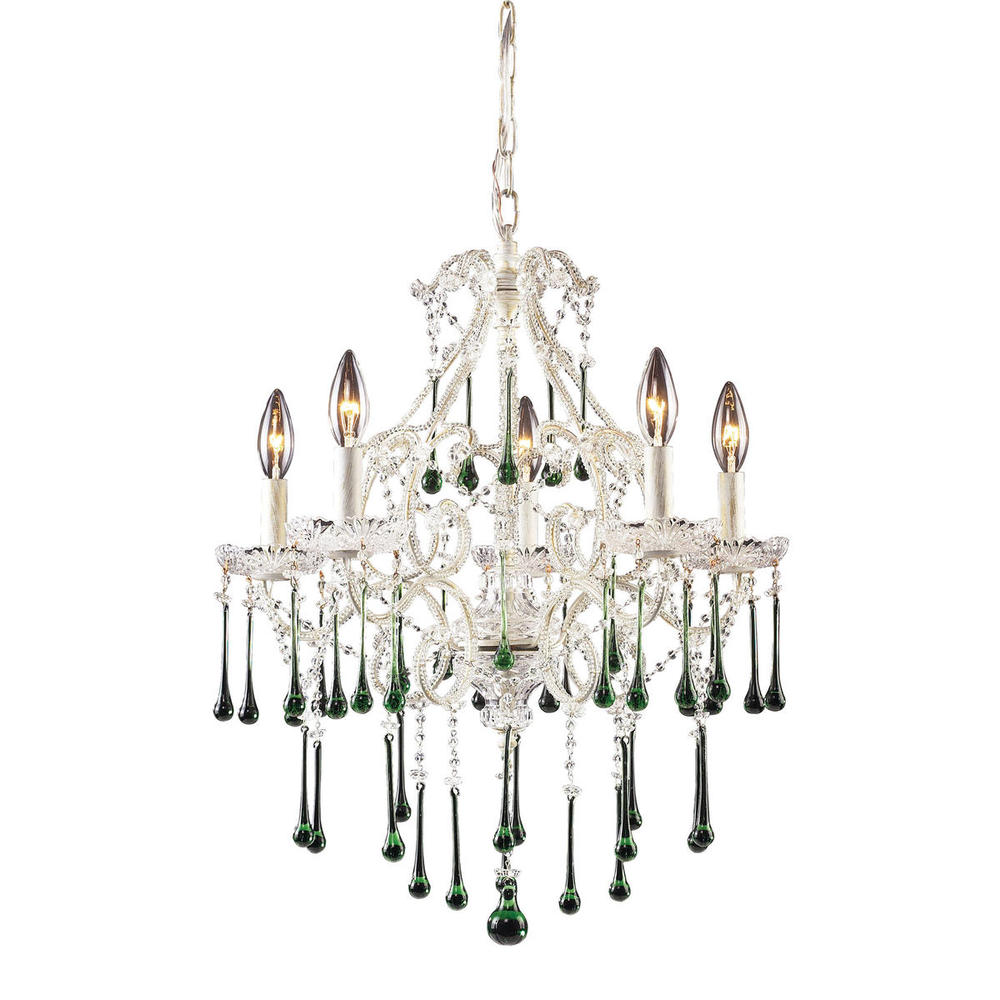 Opulence - LIME CRYSTAL SET for 5-LIGHT CHANDELIER