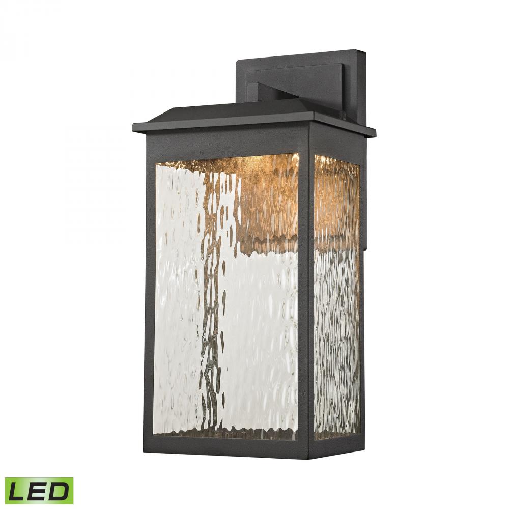 Newcastle 1-Light Outdoor Wall Lamp in Textured Matte Black - Integrated LED