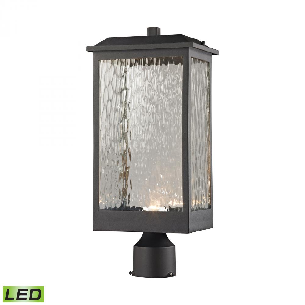 Newcastle 1-Light Outdoor Post Mount in Textured Matte Black - Integrated LED