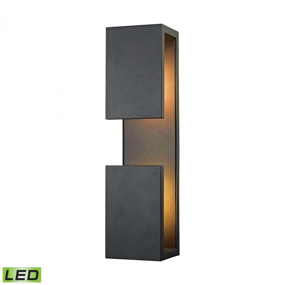 Pierre 1-Light Outdoor Sconce in Textured Matte Black - Integrated LED