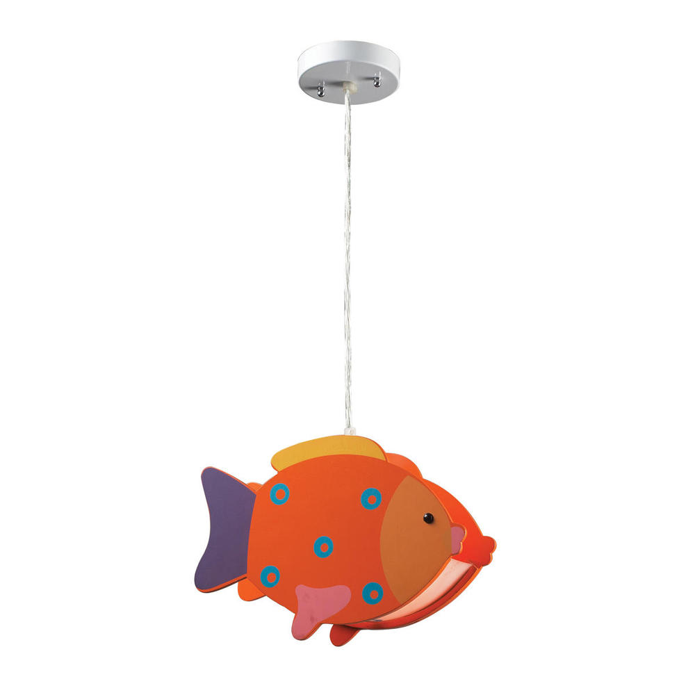 Novelty 1-Light Mini Pendant with Orange Fish Motif