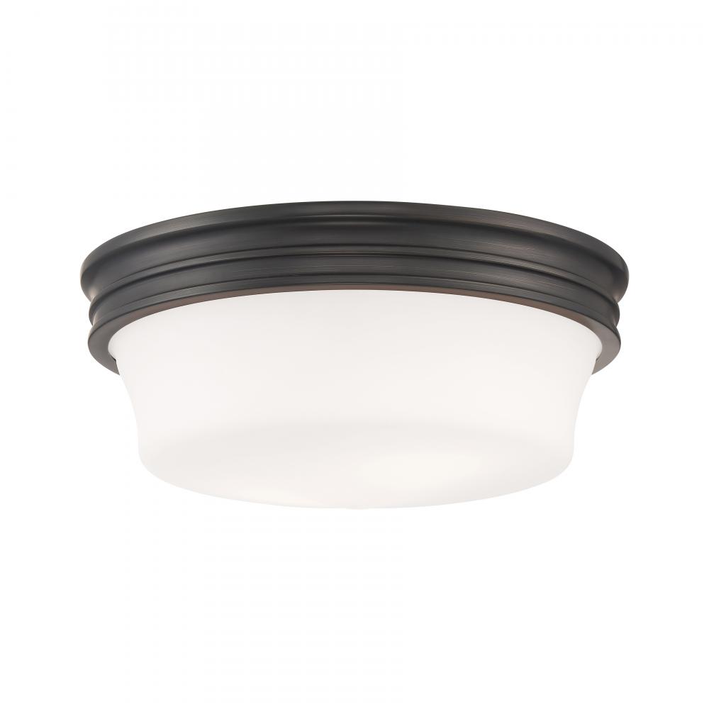 Galen 14'' Wide 3-Light Flush Mount - Oil Rubbed Bronze