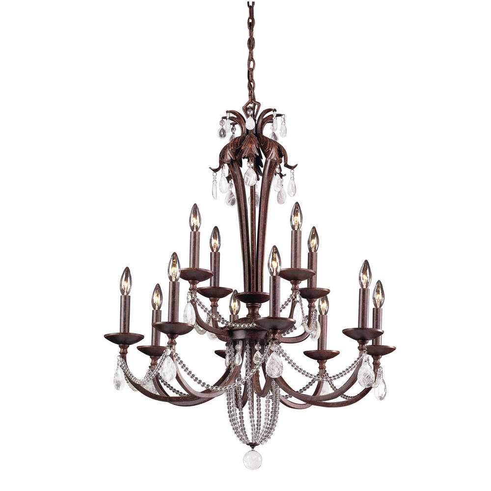 Chateau 12-Light Chandelier in Mahogany