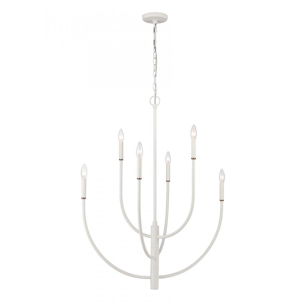 Continuance 30'' Wide 6-Light Chandelier - White Coral