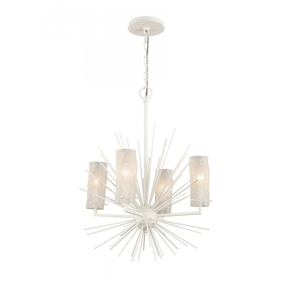 Sea Urchin 20'' Wide 4-Light Chandelier - White Coral