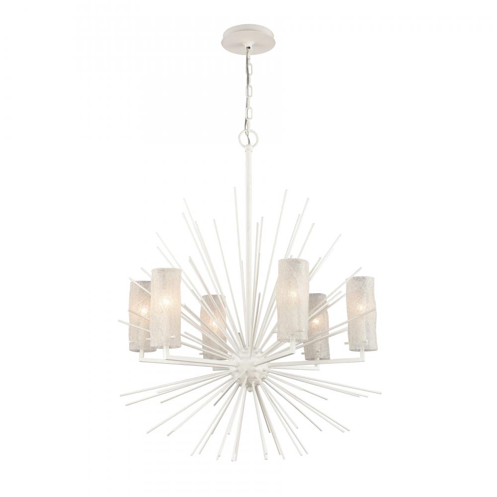 Sea Urchin 27'' Wide 6-Light Chandelier - White Coral