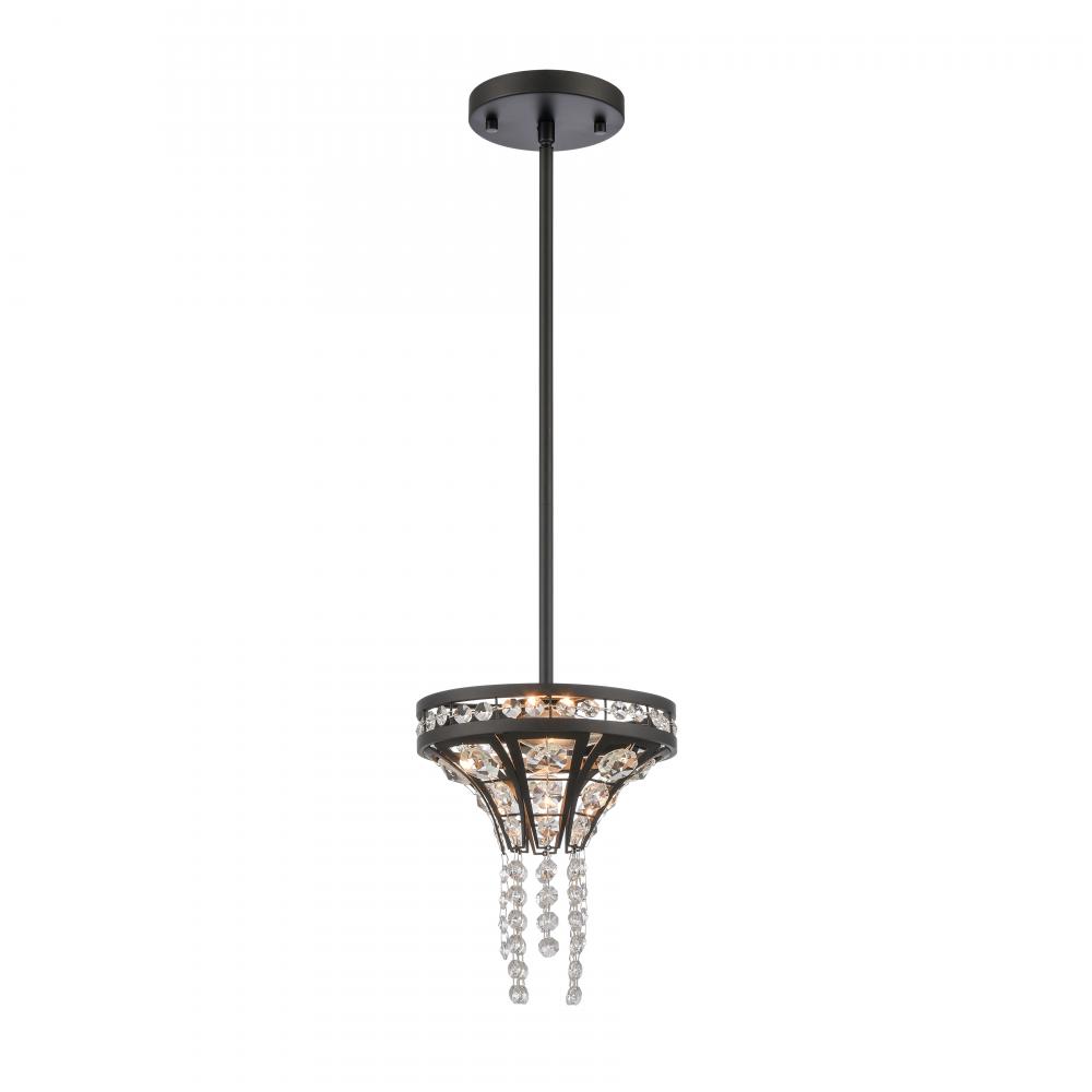 Fantania 8'' Wide 2-Light Mini Pendant - Matte Black