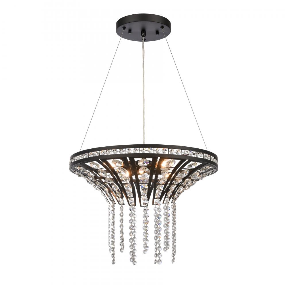 Fantania 18'' Wide 4-Light Chandelier - Matte Black