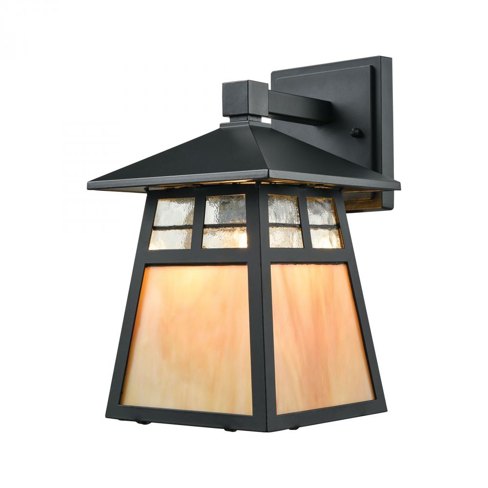 Cottage 1-Light Outdoor Wall Lamp in Matte Black