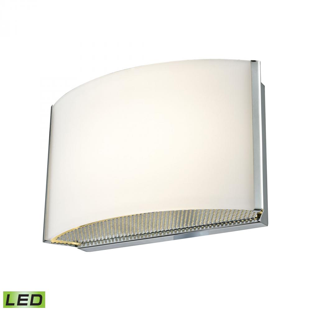 Pandora 1-Light Vanity Sconce in Chrome with Opal Glass - Integrated LED