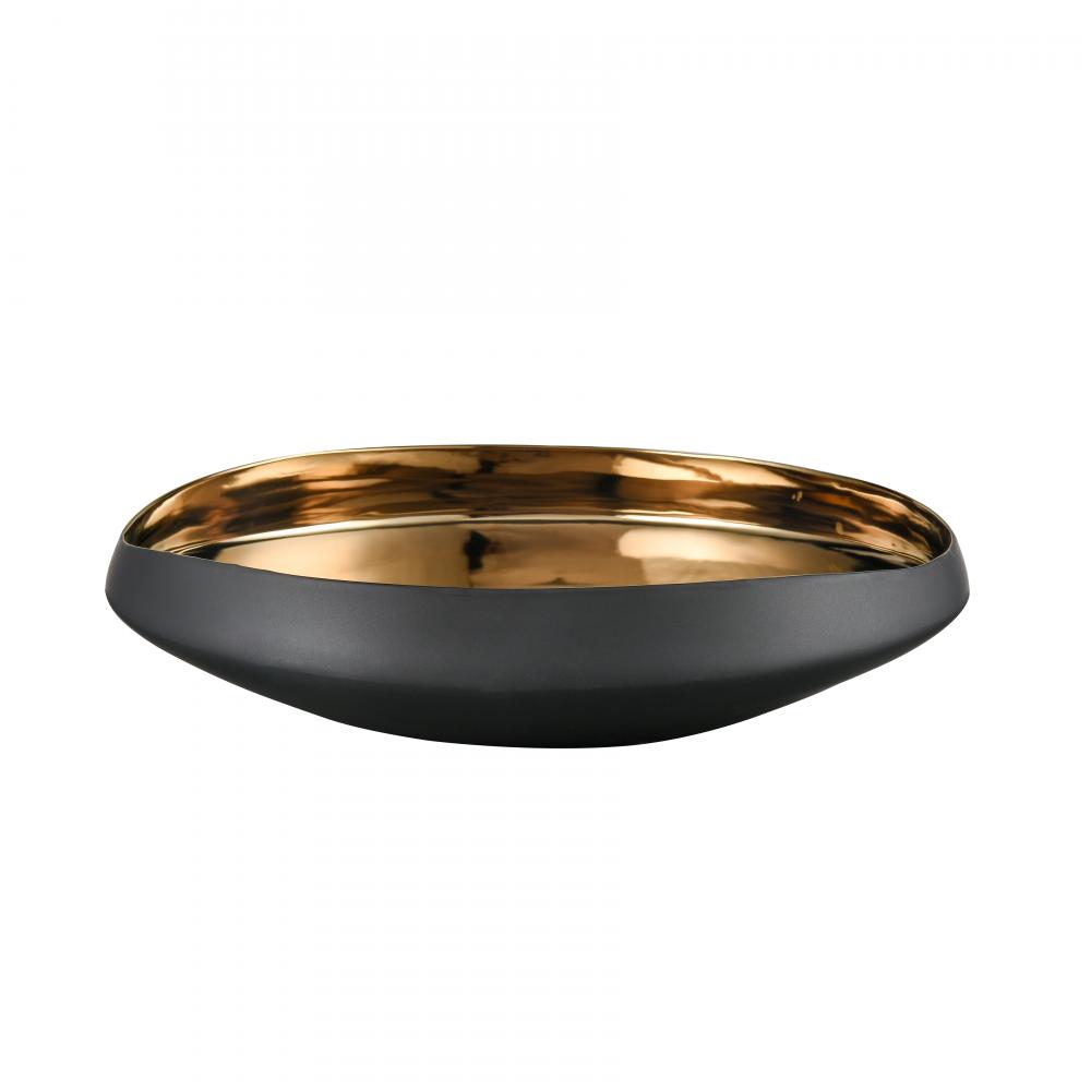 Greer Bowl - Low Black and Gold Glazed (2 pack) (2 pack)