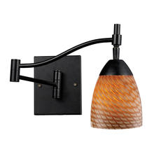 ELK Home Plus 10151/1DR-C - Celina 1-Light Swingarm Wall Lamp in Dark Rust with Coco Glass