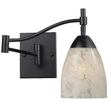 ELK Home Plus 10151/1DR-SW - Celina 1-Light Swingarm Wall Lamp in Dark Rust with Snow White Glass