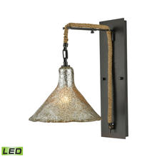 ELK Home Plus 10436/1SCN-LED - Hand Formed Glass 1-Light Wall Lamp in Oiled Bronze with Mercury Glass - Includes LED Bulb