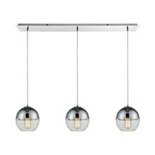 ELK Home Plus 10492/3LP - Revelo 3-Light Linear Mini Pendant Fixture in Polished Chrome with Clear and Chrome-plated Glass
