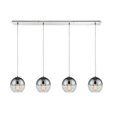 ELK Home Plus 10492/4LP - Revelo 4-Light Linear Pendant Fixture in Polished Chrome with Clear and Chrome-plated Glass