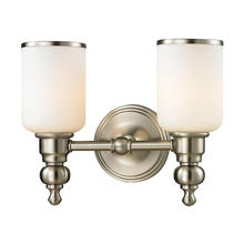 ELK Home Plus 11581/2 - Bristol Way 2-Light Vanity Lamp in Brushed Nickel with Opal White Blown Glass